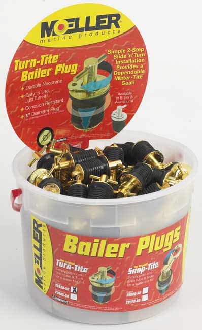 Moeller Boat Turn-Tite Brass Bailer Plug – 1", 020899-50