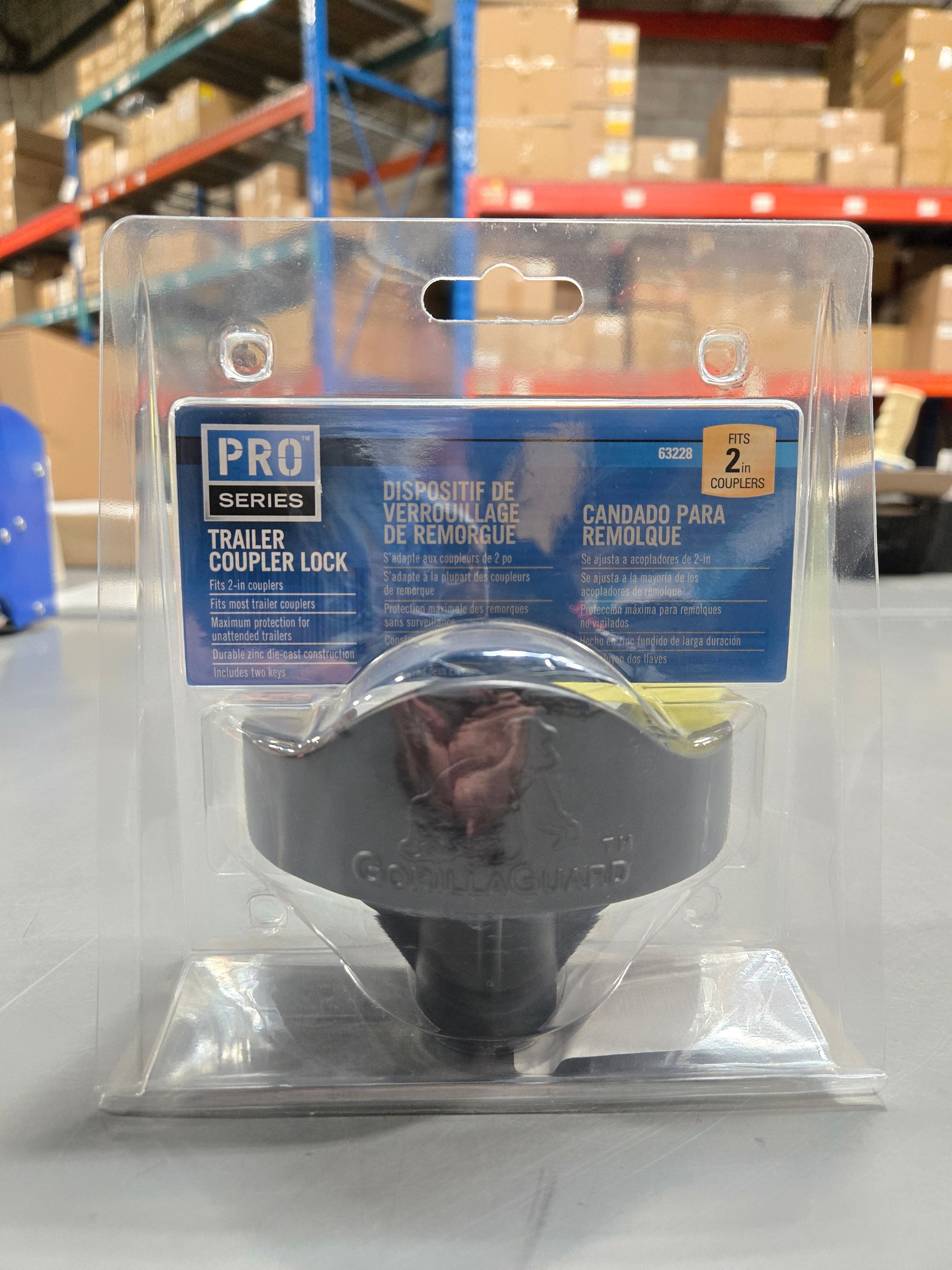 Pro Series Gorilla Guard 2" Trailer Coupler Lock, Fits most 2" trailer couplers, 63228 | CLEARANCE