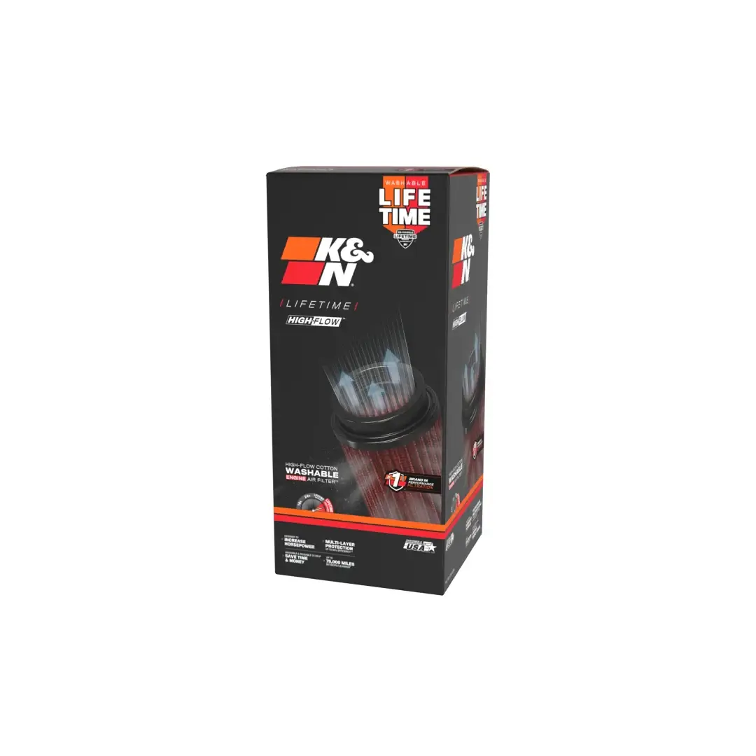 K&N air filter packaging on a white background