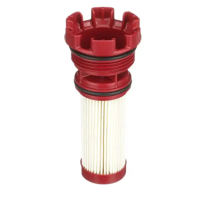 Red and beige filter on a white background