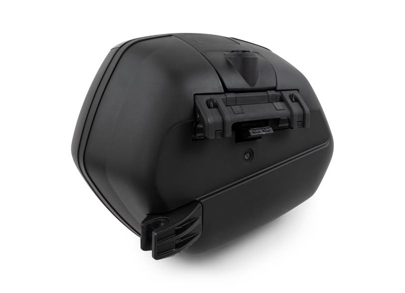 Black SHAD hard saddlebag 36L rear angle view for Can-Am Spyder F3 F3-S
