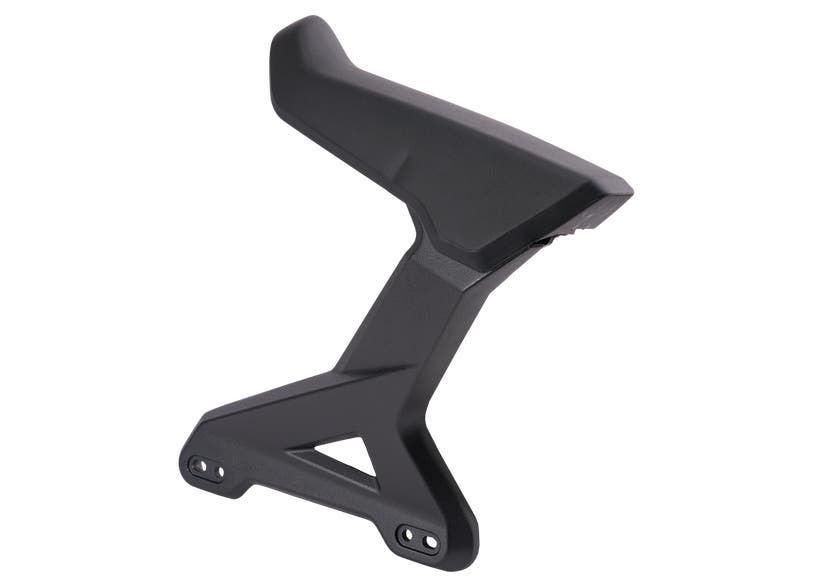 Black passenger armrest for Can-Am Spyder F3 models, side angle view