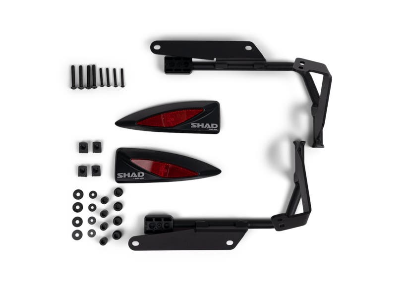 Can-Am SHAD saddlebag rack mounting kit with brackets and hardware for Spyder F3 F3-S