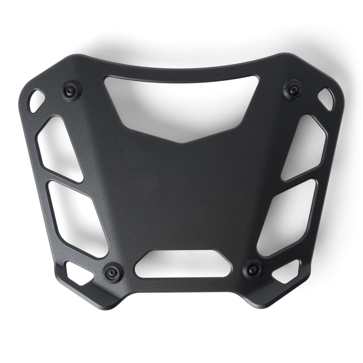 Can-Am Spyder top case rack black stamped aluminum, top view