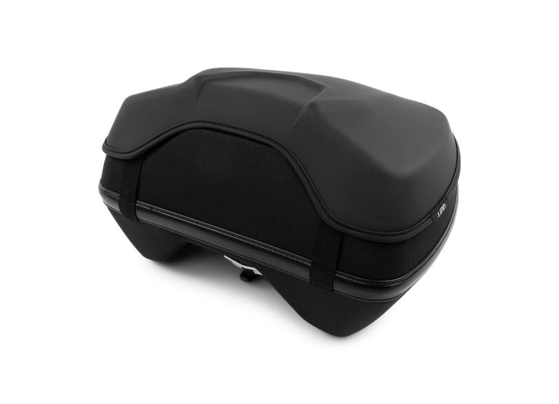 Can-Am Ryker LinQ 16L top case black rear storage trunk angled view