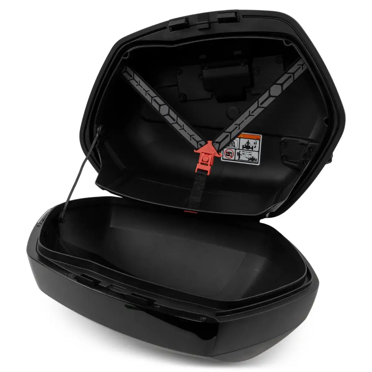 Black saddlebag on white background