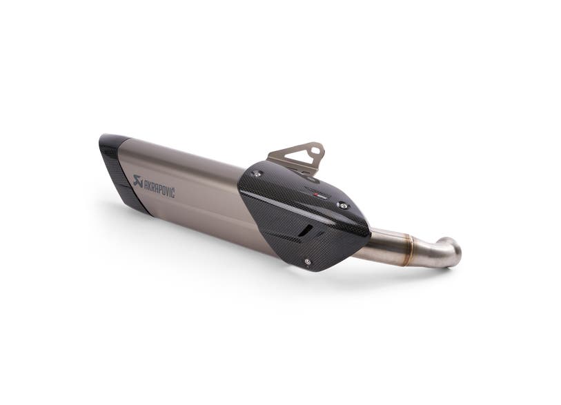 Akrapovič titanium slip-on exhaust with carbon fiber end cap for Can-Am Spyder RT 2020+
