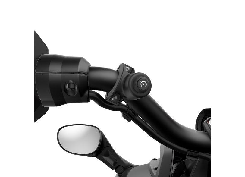 Can-Am Ryker cruise control kit installed on handlebar, 2022 and up models