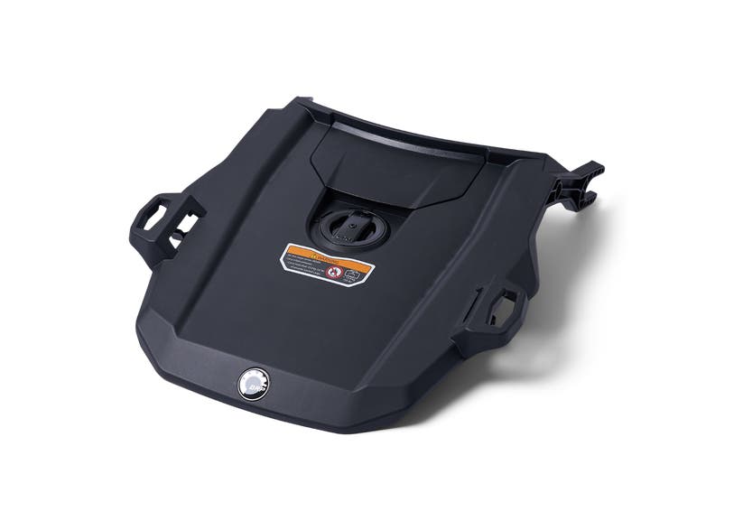 Can-Am Spyder RT LinQ Rack mounting plate 2020 and up, top view black plastic