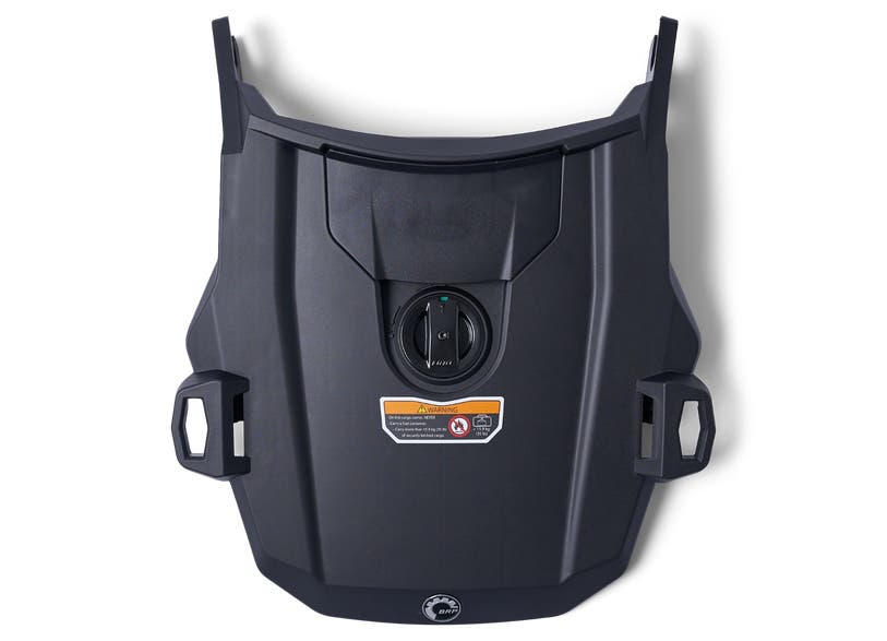 Can-Am Spyder RT LinQ rack 2020 and up black cargo mount top view
