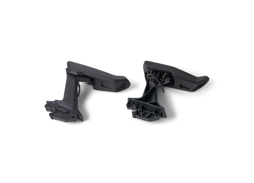 Black plastic passenger armrest set for Can-Am Spyder, left and right side pair