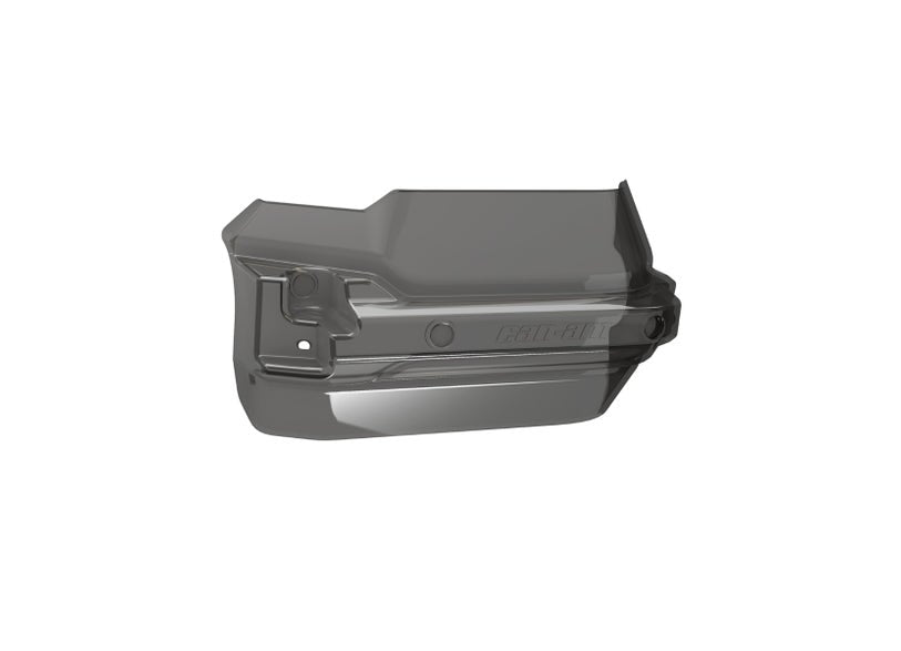 Can-Am Canyon handguard deflector in smoke gray, side angle view