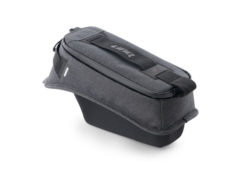 Can-Am Pulse LinQ tank bag gray zippered pouch for electric motorcycles