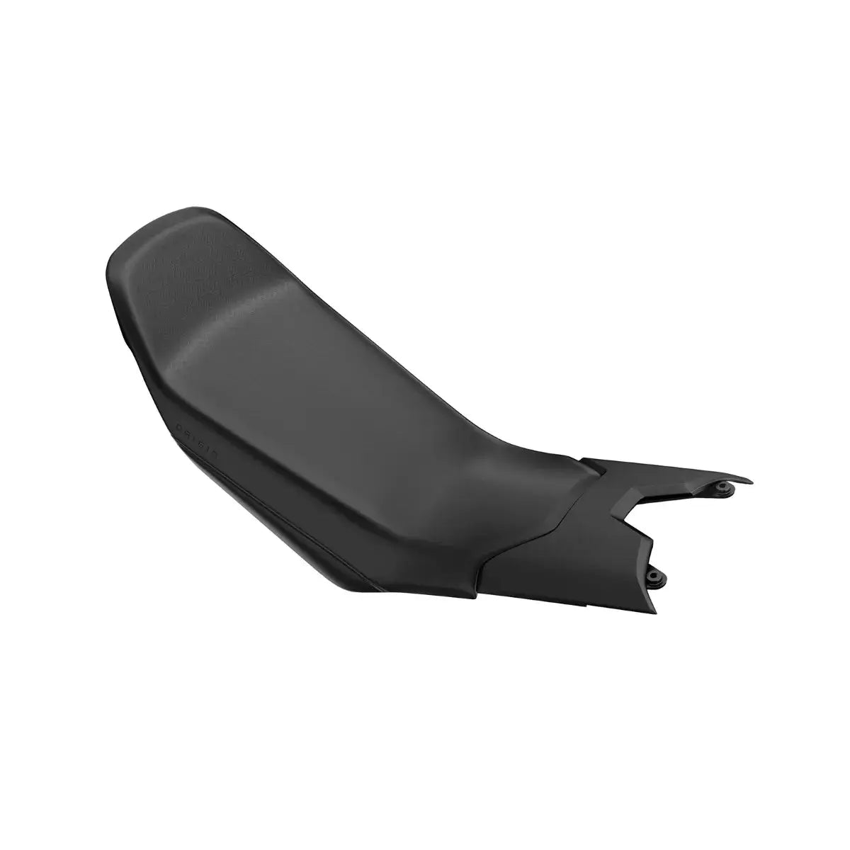 Black motorcycle seat on a white background
