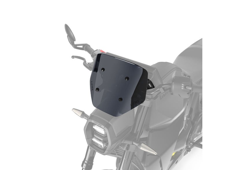 Can-Am Pulse LinQ Sport Windshield mounted on EV motorcycle front cockpit
