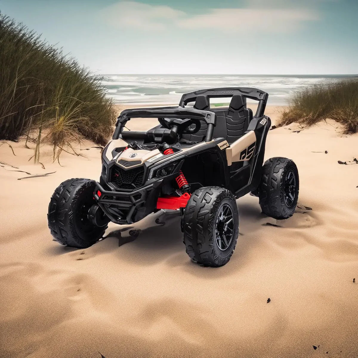 Can Am Maverick 24V 1-Seater UTV - Kids Electric Ride-On, KHAKI, FR7590-KHAKI
