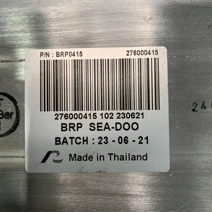 BRP Sea-Doo product label showing part number, barcode, and manufacturing information from Thailand.