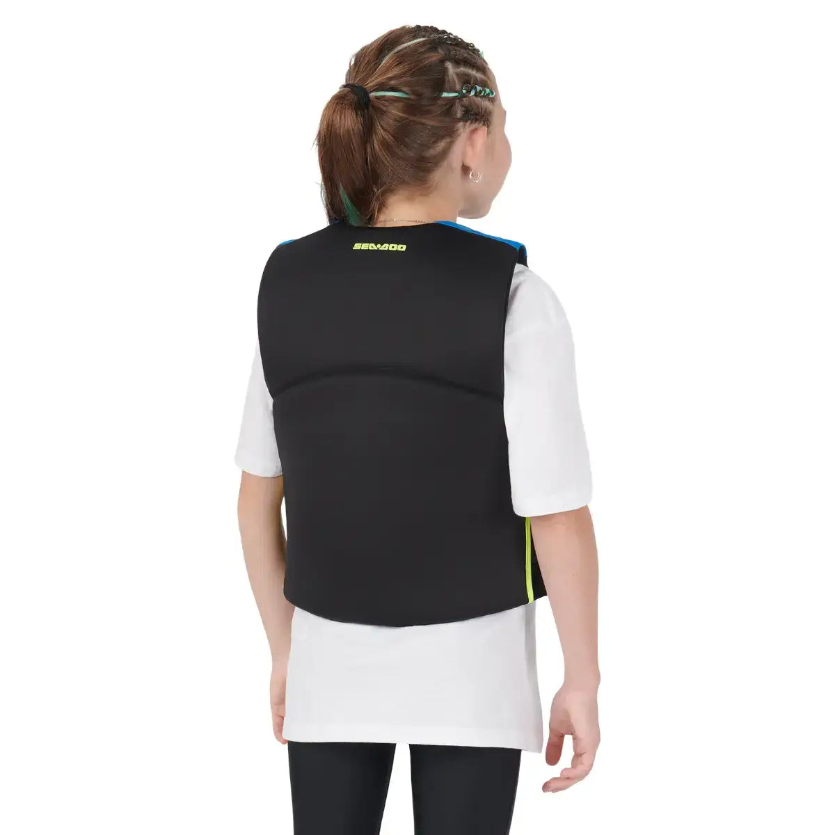Child with youth life jacket on