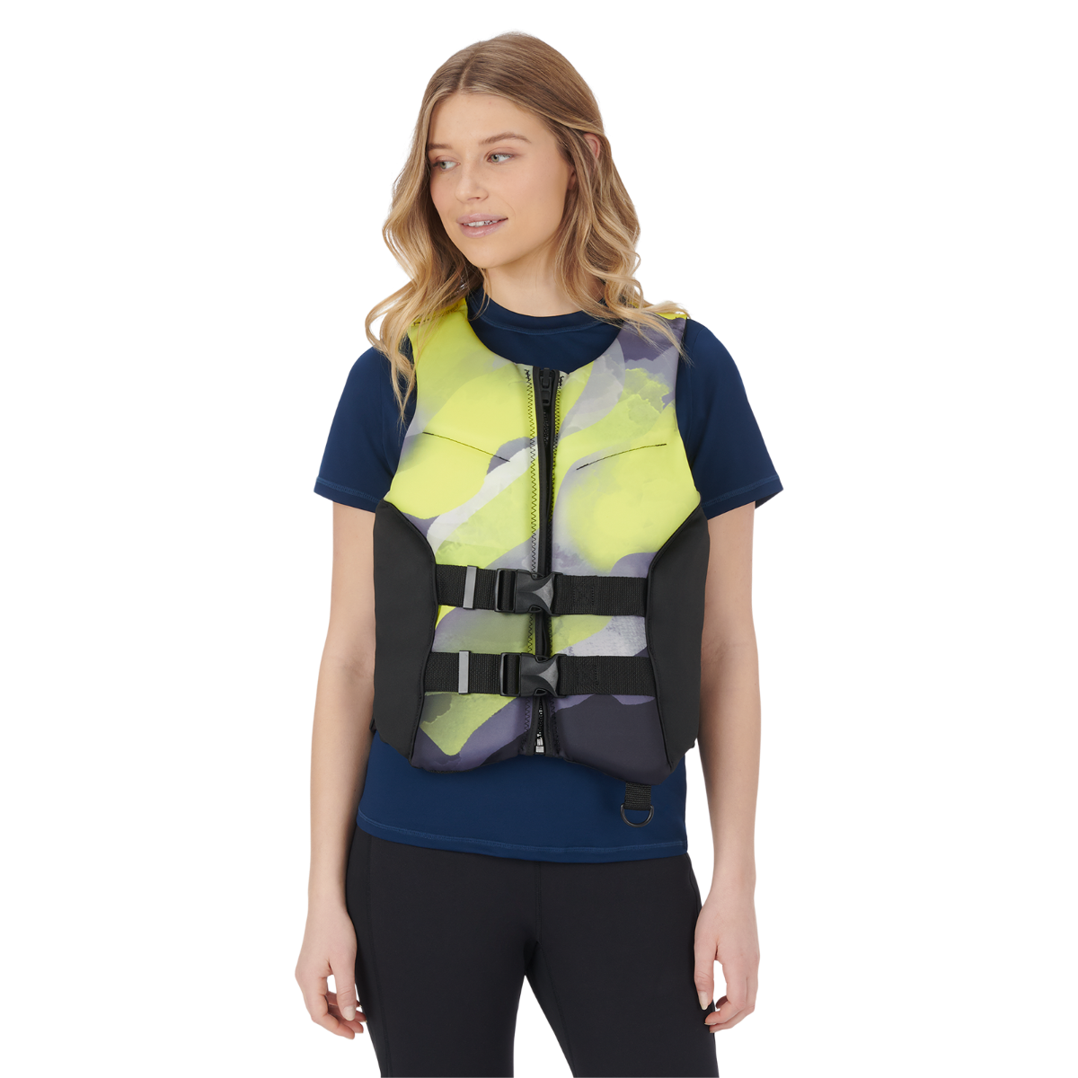 Sea-Doo Airflow Sunset Edition PFD - Hi-Vis Yellow, worn side