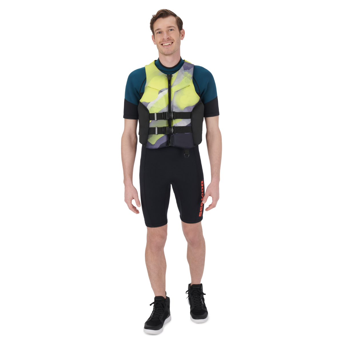 Sea-Doo Airflow Sunset Edition PFD - Hi-Vis Yellow, back view