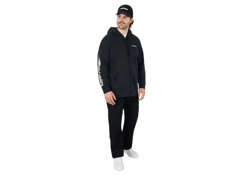 Ski-Doo Men's Signature Zip-Up Hoodie in Black, 288008