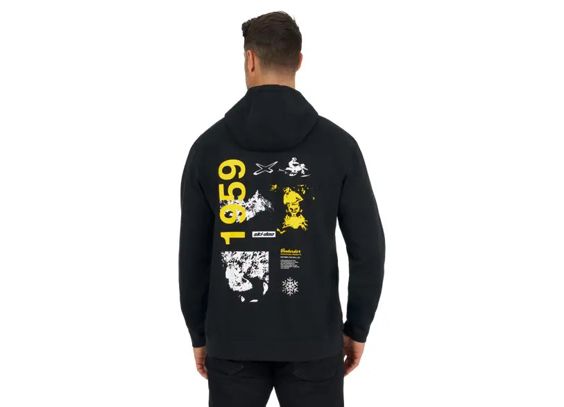 Ski-Doo Men's DNA Pullover Hoodie in Black 288188, back with DNA artwork
