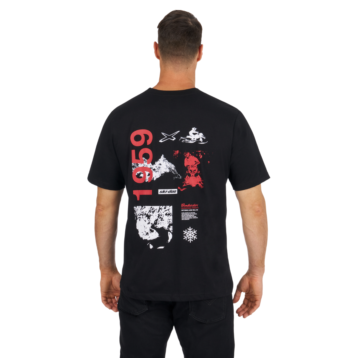 Ski-Doo Men's DNA T-Shirt in Black 288189, back with DNA artwork