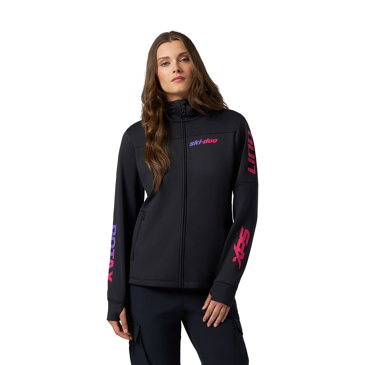 Ski-Doo Women's X-Team Edition Sno-X Zip-Up in Black with Graphics, 288192