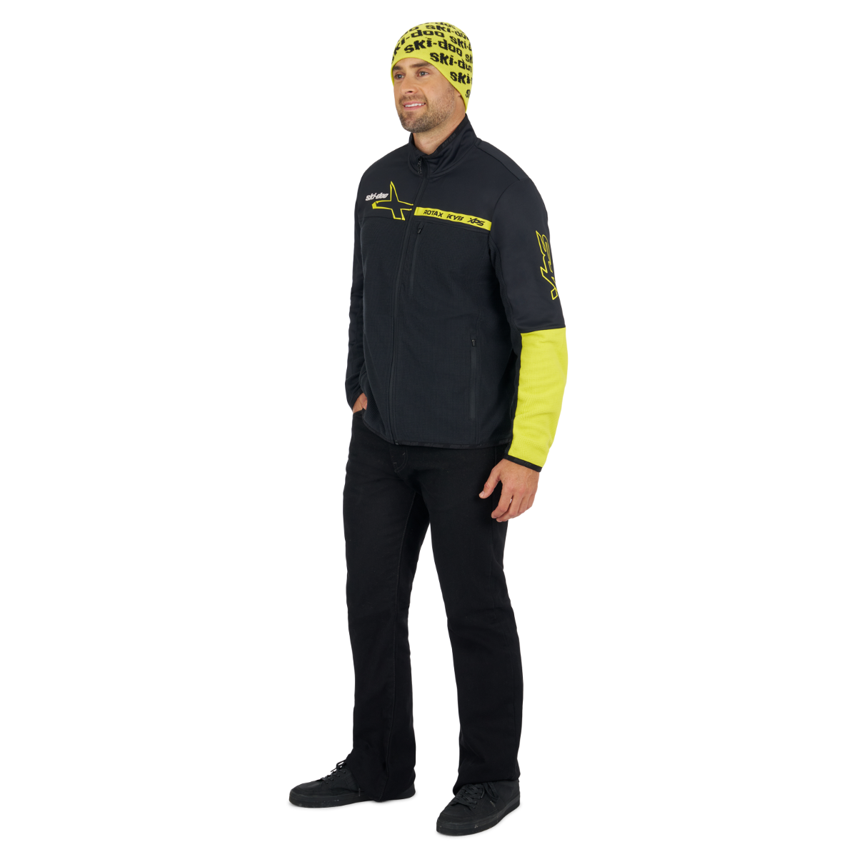 Ski-Doo Men's X-Team Edition Micro-Fleece in Hi-Vis Yellow 288194, alternate view 1