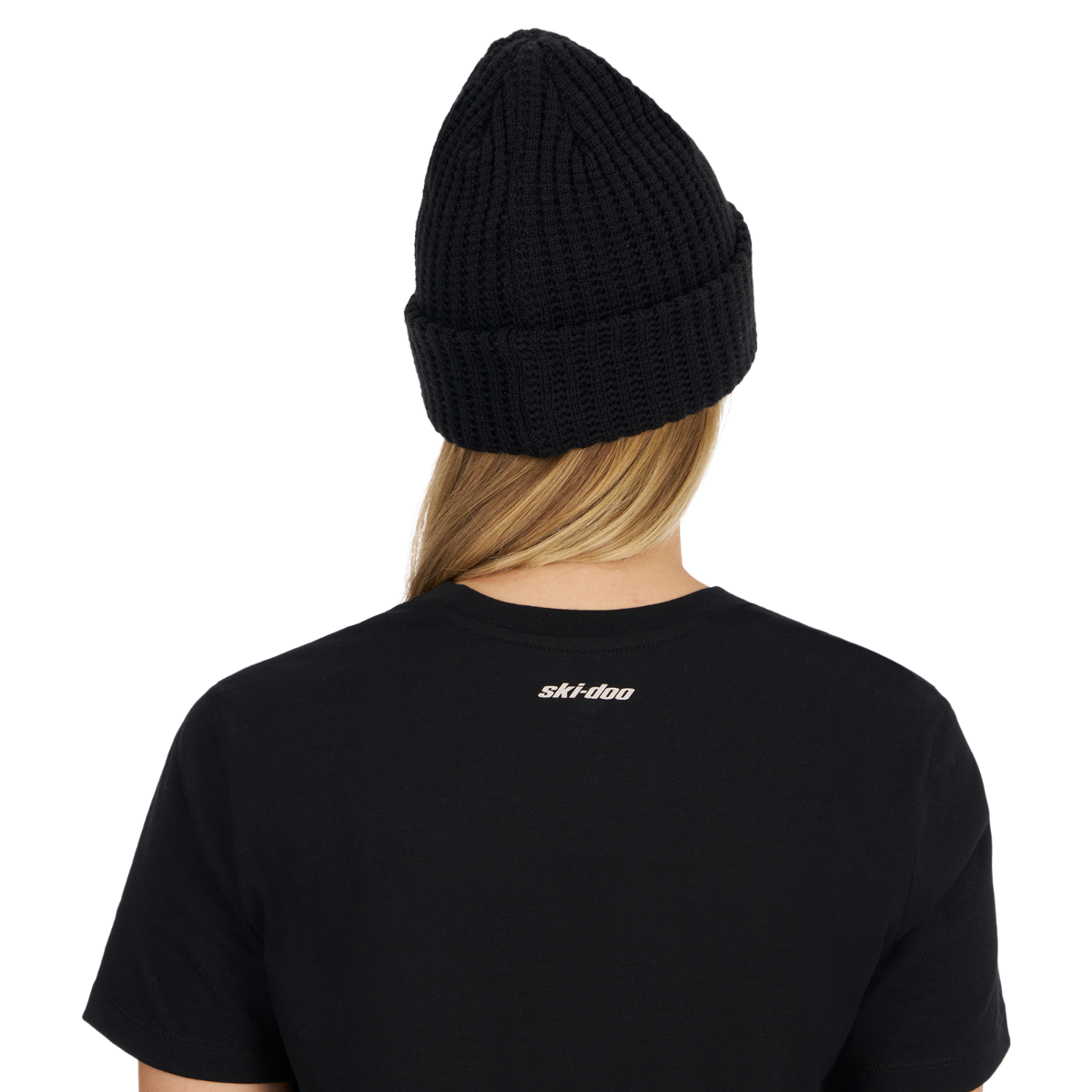 Ski-Doo Unisex Chunky Beanie in Black, back view