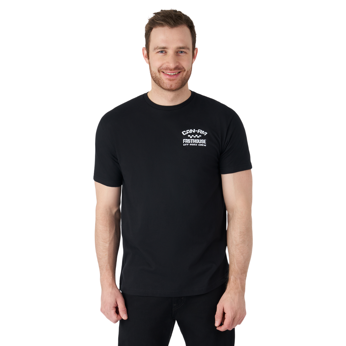 Can-Am x Fasthouse Men's Off-Road Crew T-Shirt Black, front