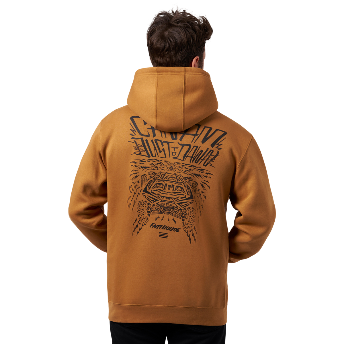 Can-Am x Fasthouse Men's Mav Pullover Hoodie Gold, back