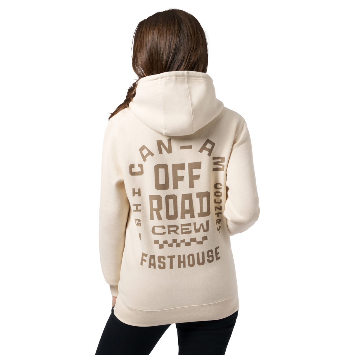Can-Am x Fasthouse Women's Off-Road Crew Pullover Hoodie Ivory, back