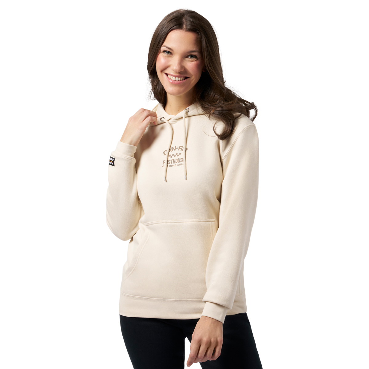 Can-Am x Fasthouse Women's Off-Road Crew Pullover Hoodie Ivory, front