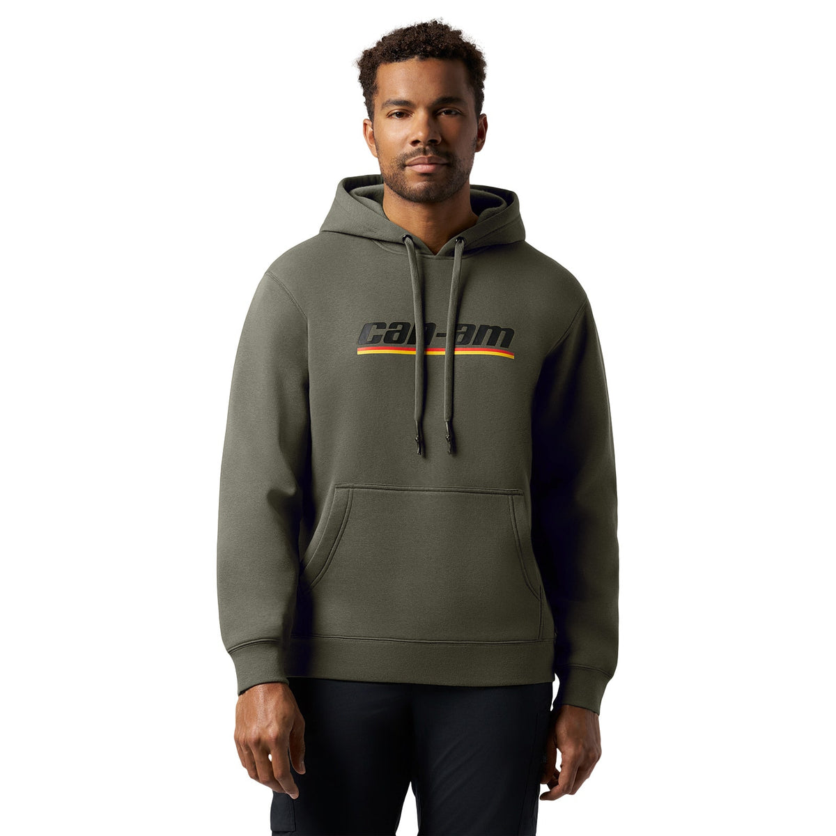 Can-Am Men's Emblem Pullover Hoodie Army Green, front