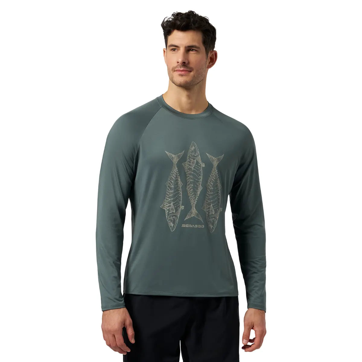 Sea-Doo Men's Fishing UV Long Sleeve Shirt - Sun Protection Performance Fishing Shirt, 288254