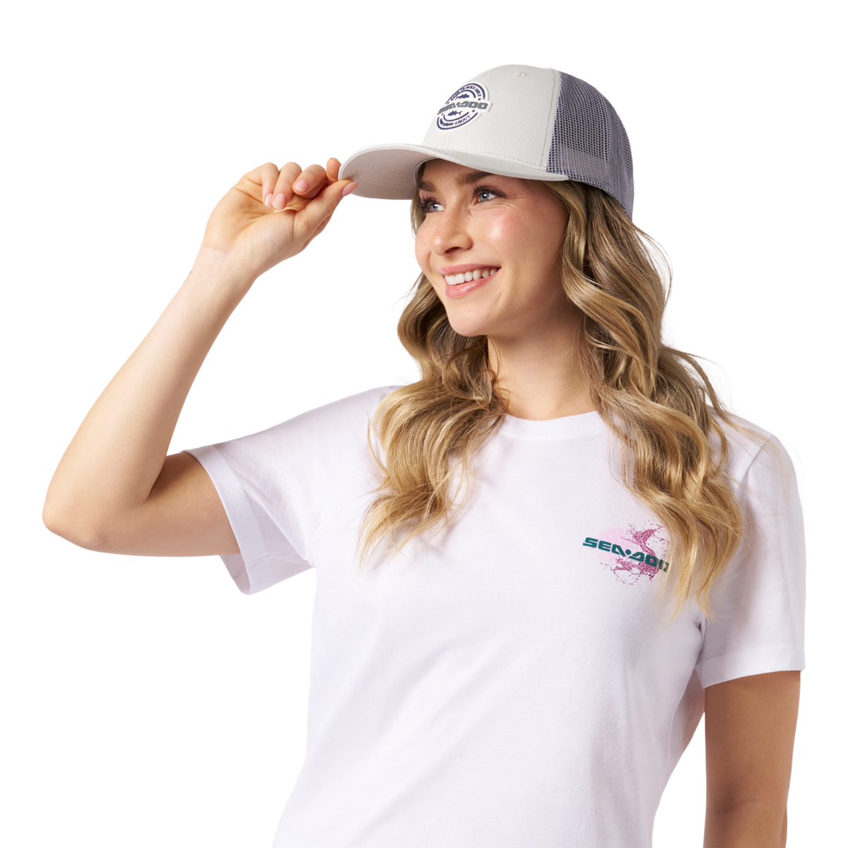 Sea-Doo Unisex Fishing Curved Mesh Cap - Magnesium