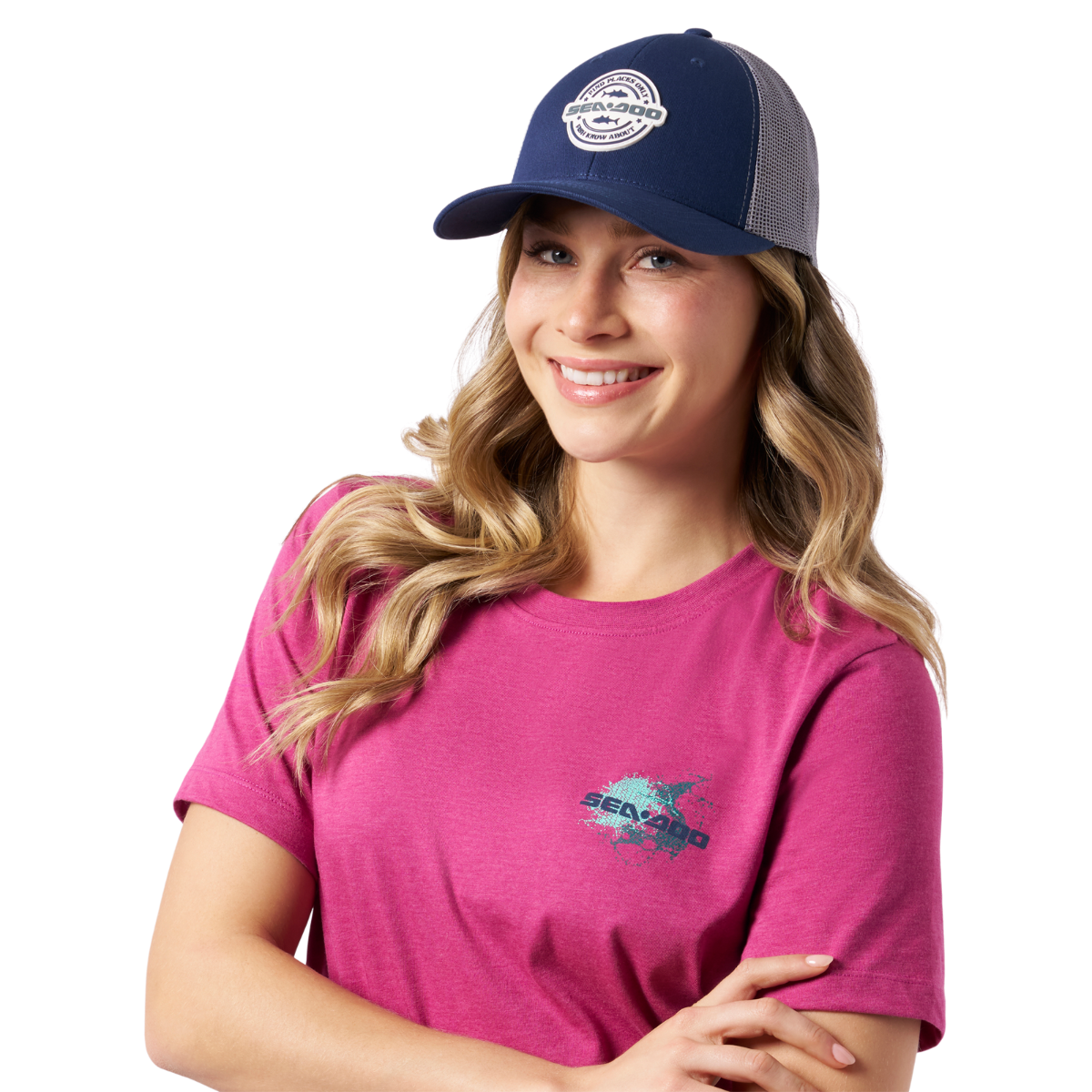 Sea-Doo Unisex Fishing Curved Mesh Cap - Navy