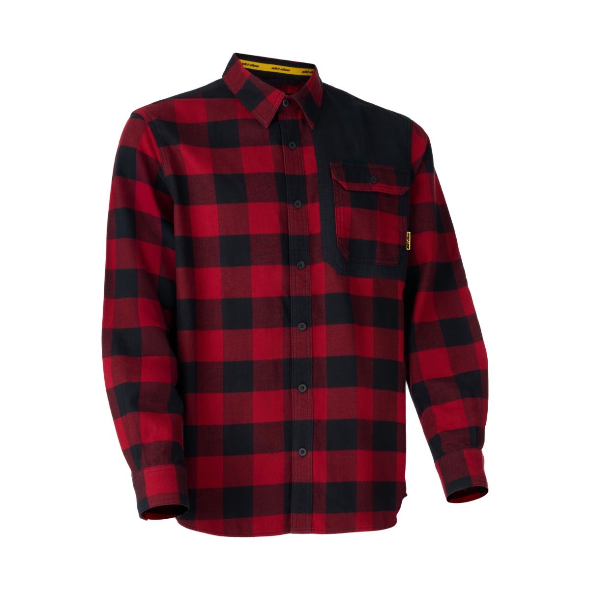 Ski-Doo Men's Buffalo Plaid Flannel Shirt in Autumn Red, 288386
