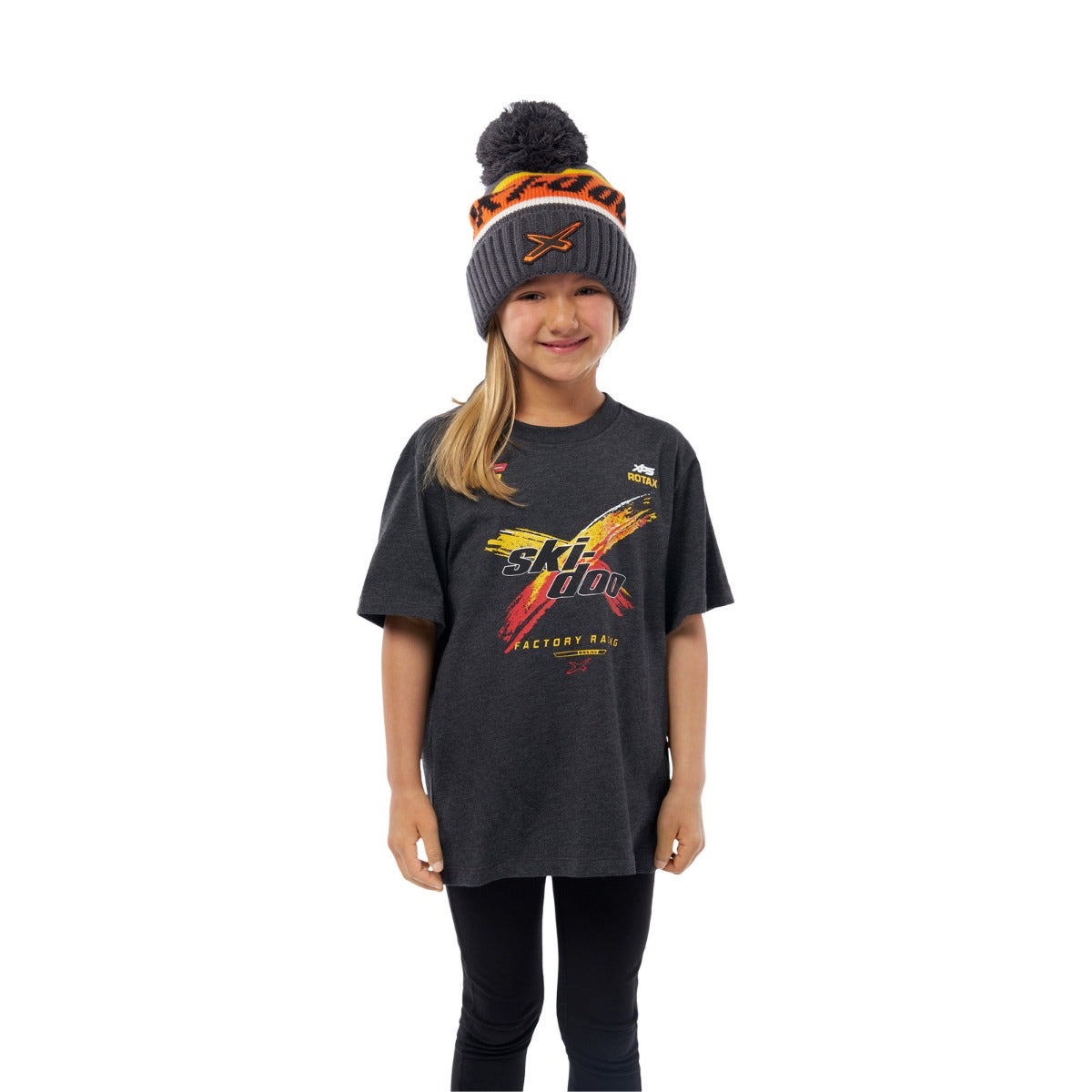 Youth Ski-Doo X-Team Sponsored T-Shirt - Heather charcoal 7-8