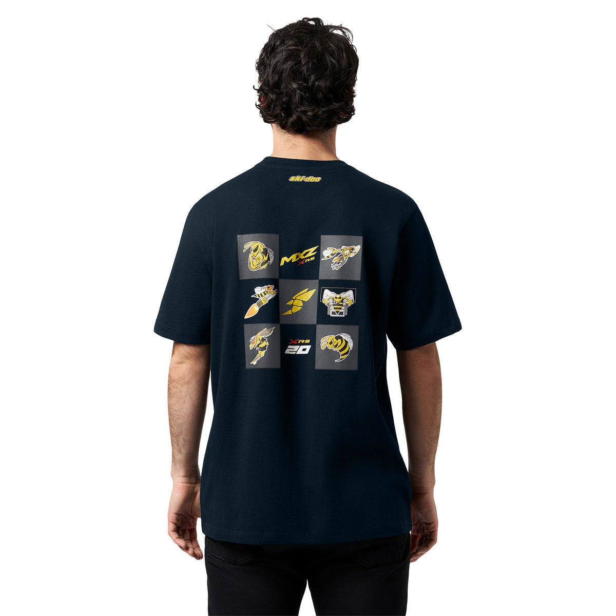 Ski-Doo Men's MXZ X-RS Nostalgia Bees T-Shirt in Black 288414, alternate view 1
