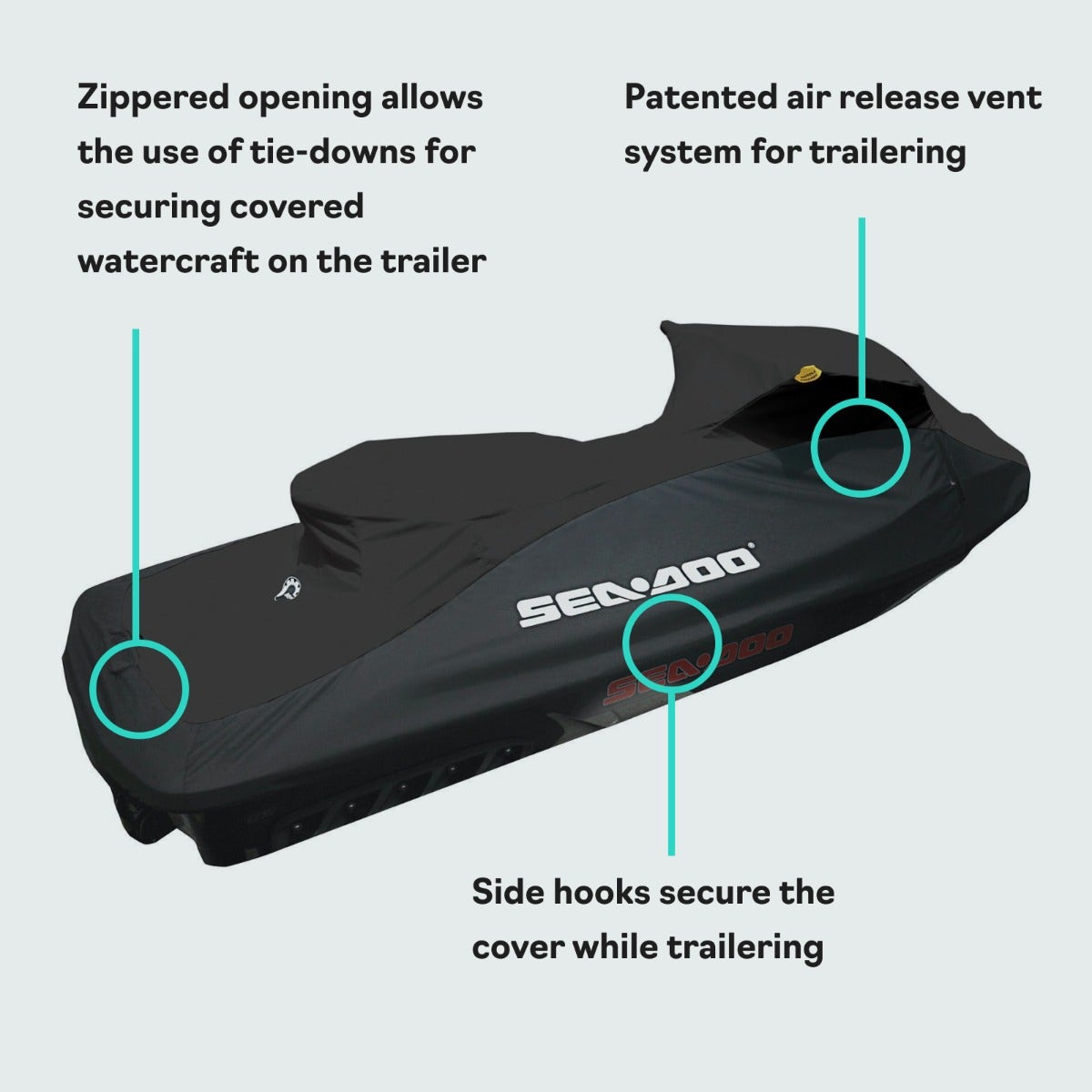 Sea-Doo Cover for Wake Pro (2010‑2017) in Black, 295100720