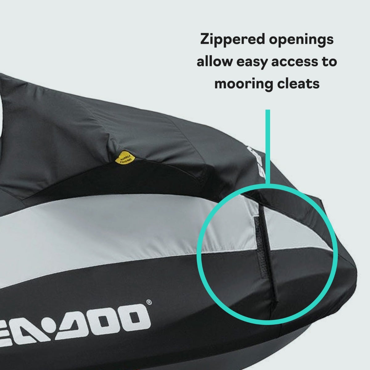 Sea-Doo Cover for GTS, GTS Rental, GTI, GTI SE, GTI Limited (2011‑2019) in Black/ Light Grey, 295100722