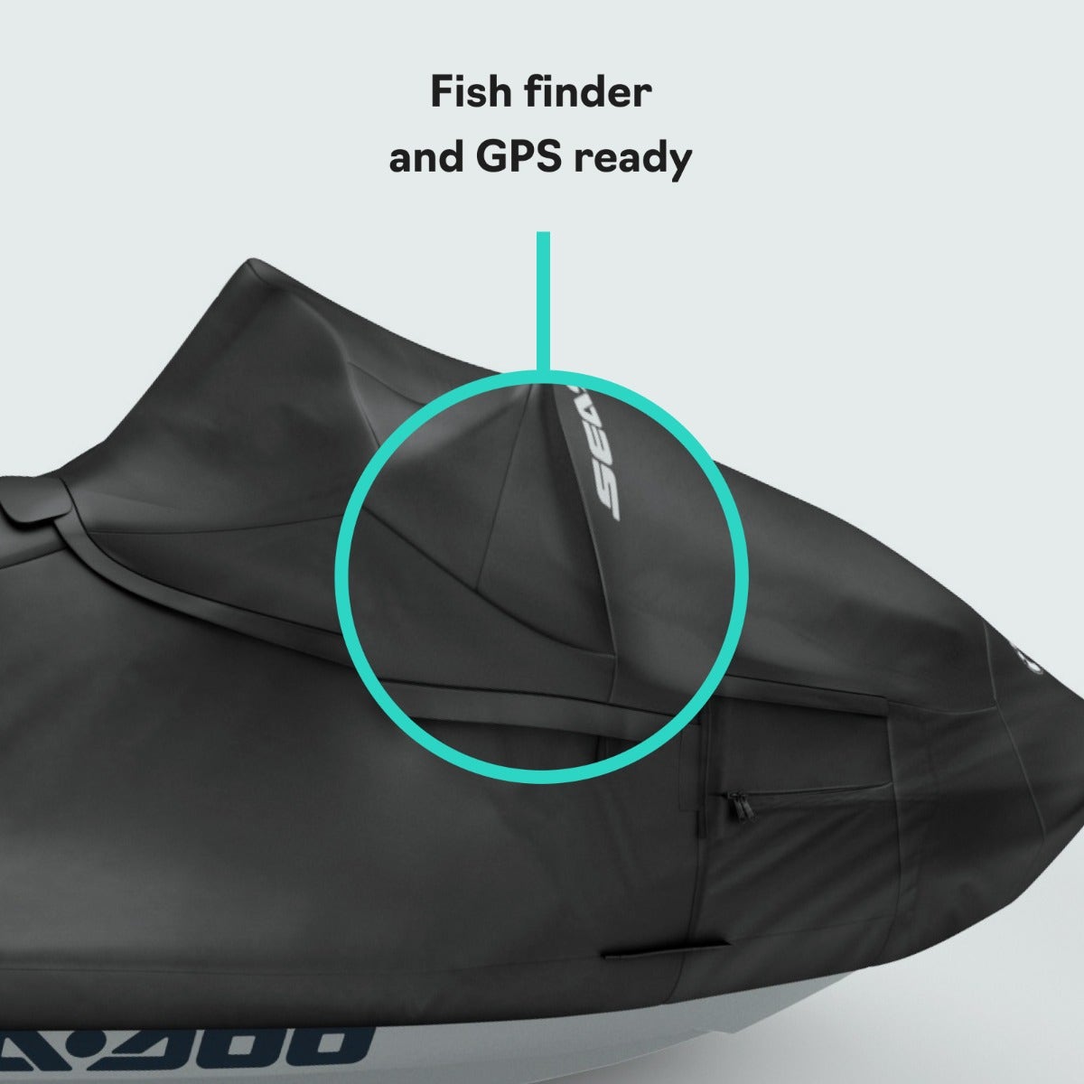 Sea-Doo Cover for FishPro Sport & FishPro Trophy PWC - Black Storage Cover, 295100925