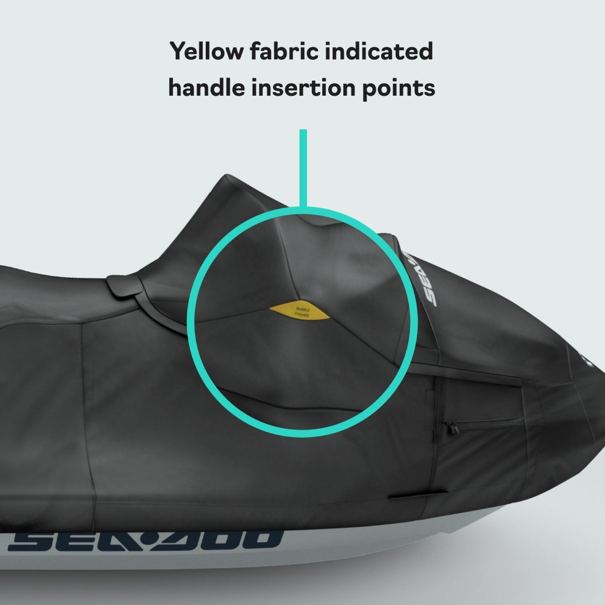 Sea-Doo Cover for FishPro Sport & FishPro Trophy PWC - Black Storage Cover, 295100925