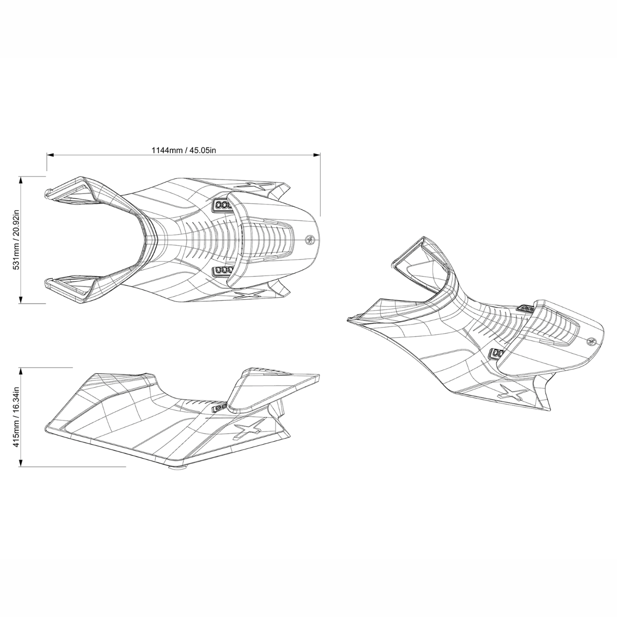 Sea-Doo Ergolock R Racing Seat for GTR-X - Adjustable Performance Saddle Seat, 295101463