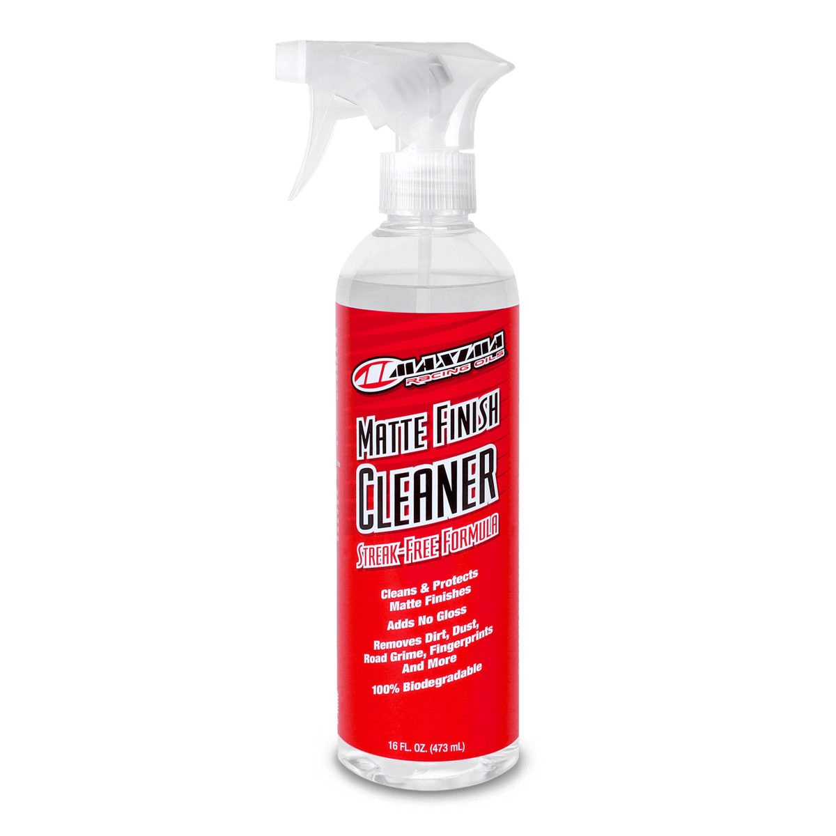 Maxima Matte Finish Cleaner spray bottle with red label on a white background