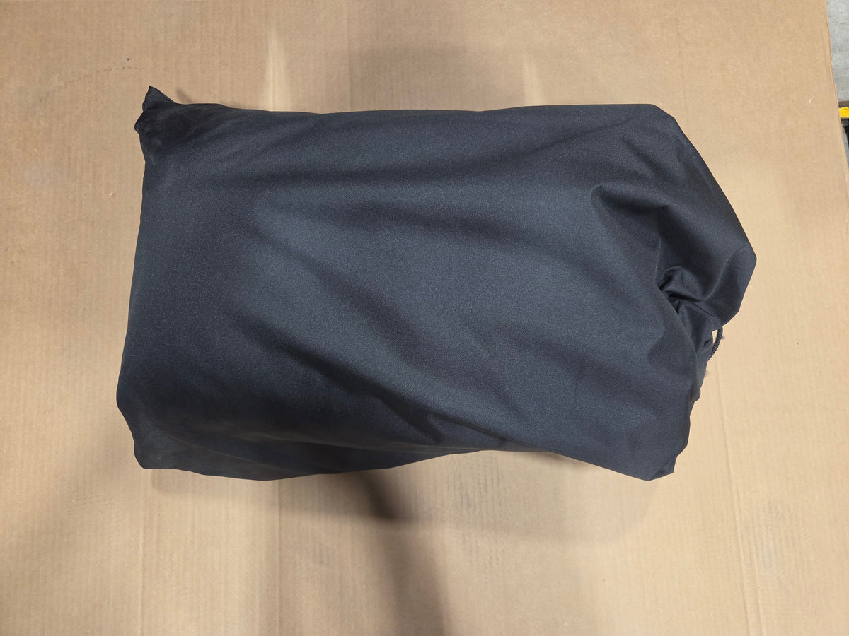 Sea-Doo Switch Sport 21 ft pontoon mooring and trailering cover folded in black storage bag