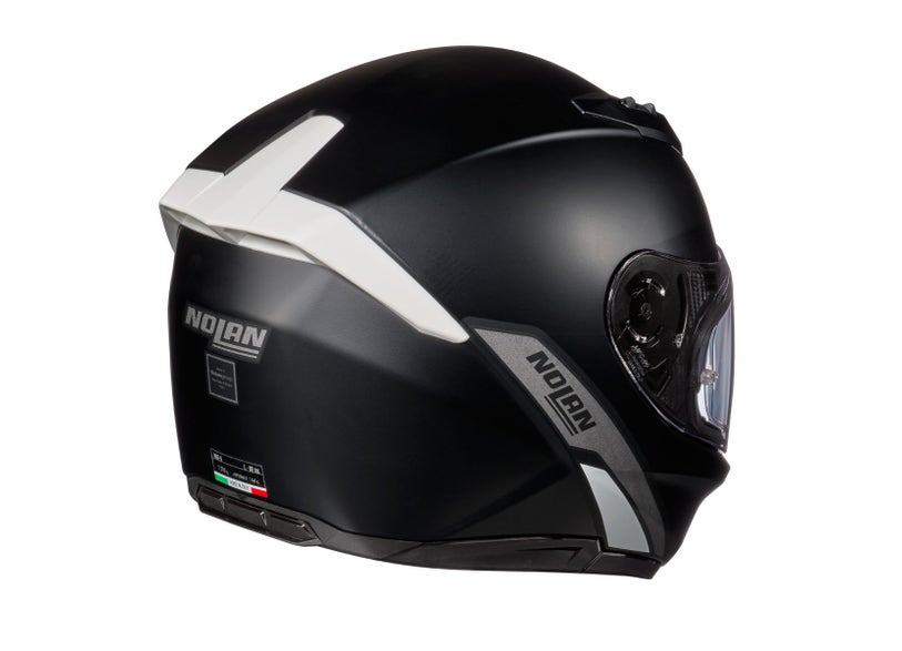 Can-Am N60-6 Staple full face helmet matte black with white accents rear angle DOT