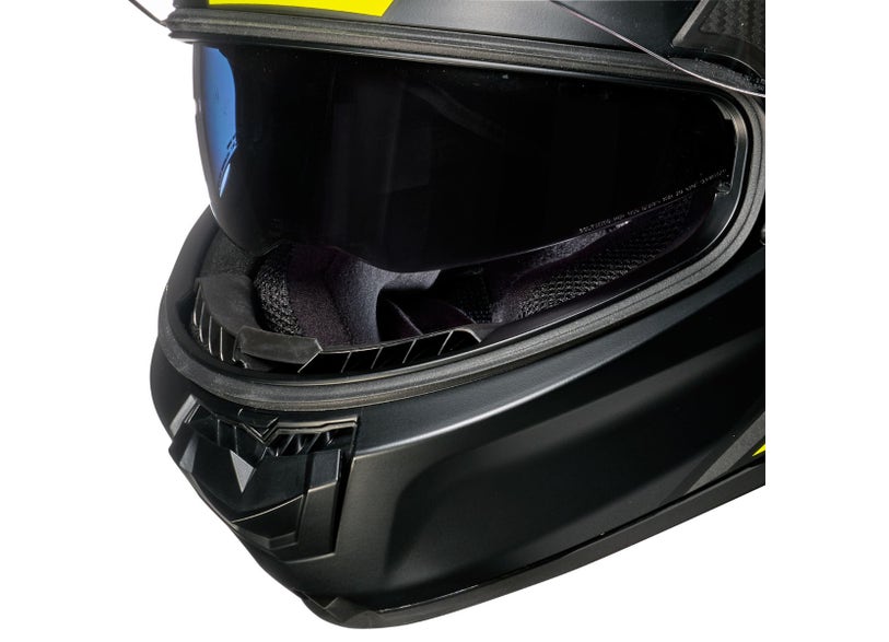 Can-Am N60-6 Staple full face helmet black close-up chin vent and dual visor